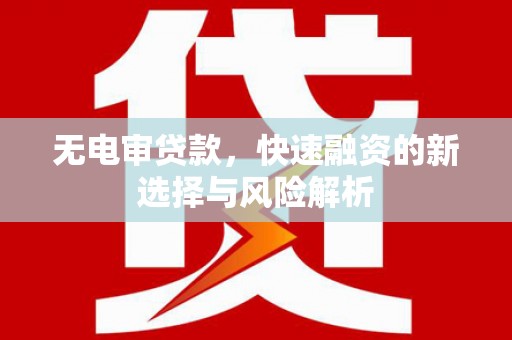 光山无电审贷款，快速融资的新选择与风险解析