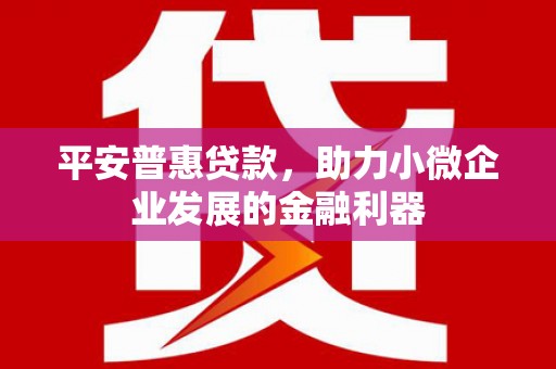 光山平安普惠贷款，助力小微企业发展的金融利器