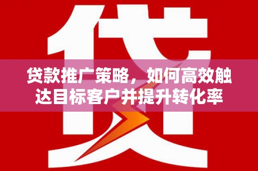 光山贷款推广策略，如何高效触达目标客户并提升转化率